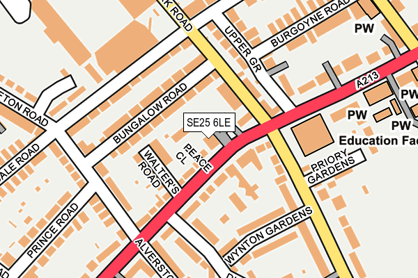 SE25 6LE map - OS OpenMap – Local (Ordnance Survey)