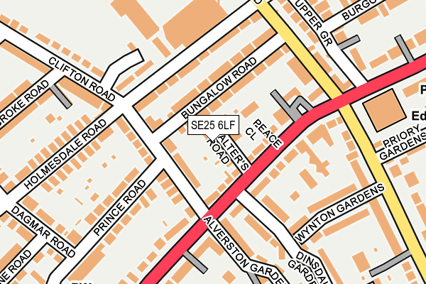 SE25 6LF map - OS OpenMap – Local (Ordnance Survey)