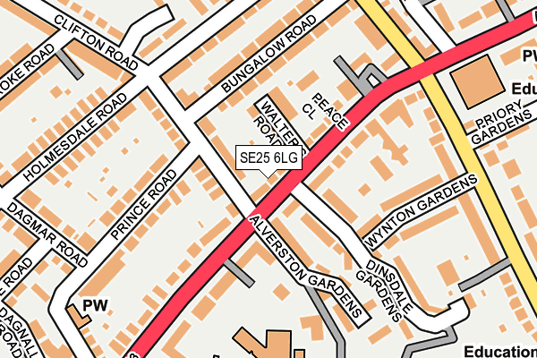 SE25 6LG map - OS OpenMap – Local (Ordnance Survey)