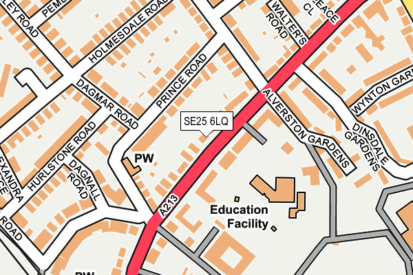 SE25 6LQ map - OS OpenMap – Local (Ordnance Survey)