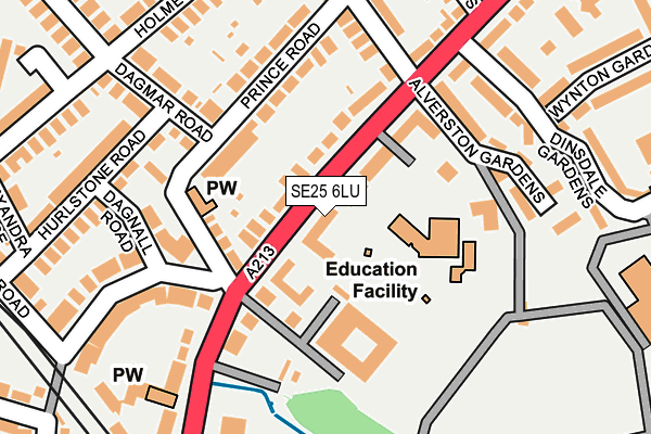 SE25 6LU map - OS OpenMap – Local (Ordnance Survey)
