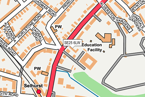 SE25 6LW map - OS OpenMap – Local (Ordnance Survey)
