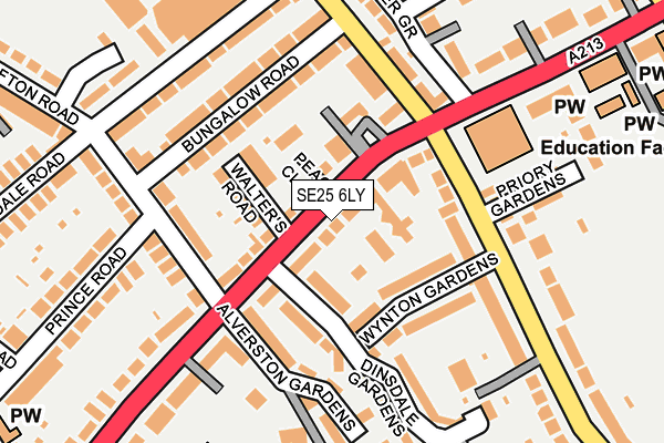 SE25 6LY map - OS OpenMap – Local (Ordnance Survey)