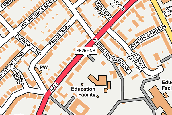 SE25 6NB map - OS OpenMap – Local (Ordnance Survey)