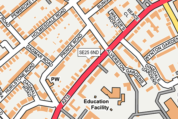 SE25 6ND map - OS OpenMap – Local (Ordnance Survey)