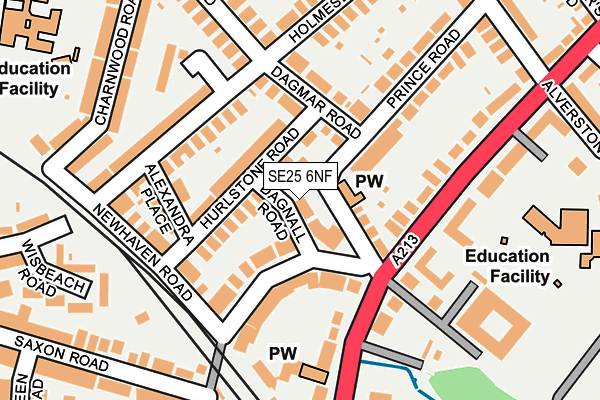 SE25 6NF map - OS OpenMap – Local (Ordnance Survey)