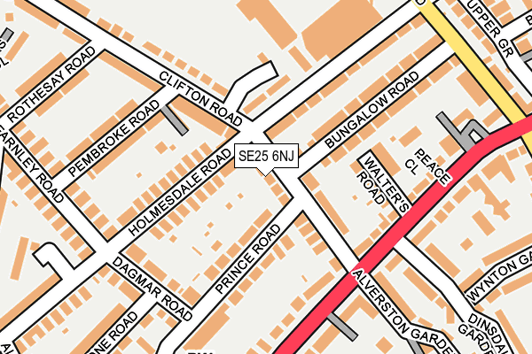 SE25 6NJ map - OS OpenMap – Local (Ordnance Survey)