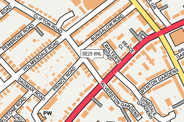 SE25 6NL map - OS OpenMap – Local (Ordnance Survey)