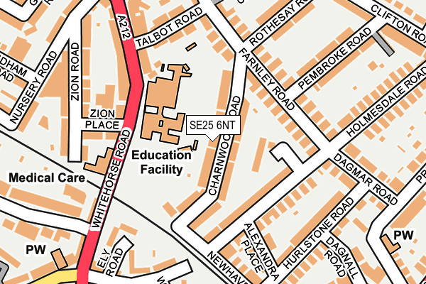 SE25 6NT map - OS OpenMap – Local (Ordnance Survey)