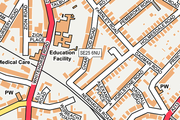 SE25 6NU map - OS OpenMap – Local (Ordnance Survey)