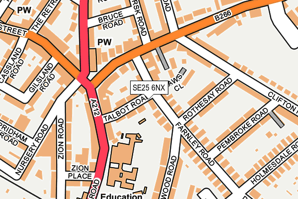 SE25 6NX map - OS OpenMap – Local (Ordnance Survey)