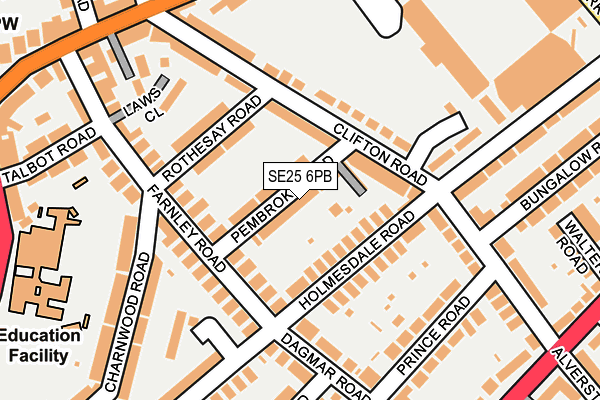 SE25 6PB map - OS OpenMap – Local (Ordnance Survey)