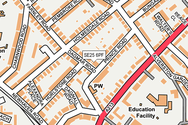 SE25 6PF map - OS OpenMap – Local (Ordnance Survey)