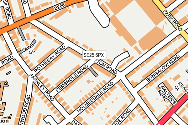 SE25 6PX map - OS OpenMap – Local (Ordnance Survey)
