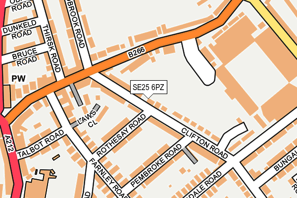 SE25 6PZ map - OS OpenMap – Local (Ordnance Survey)
