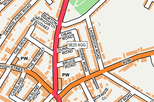 SE25 6QG map - OS OpenMap – Local (Ordnance Survey)