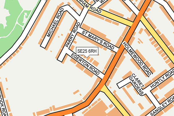 SE25 6RH map - OS OpenMap – Local (Ordnance Survey)