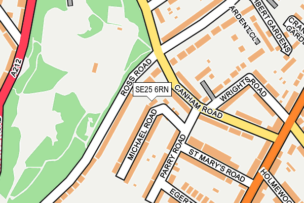 SE25 6RN map - OS OpenMap – Local (Ordnance Survey)