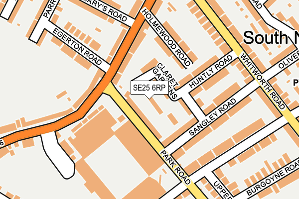 SE25 6RP map - OS OpenMap – Local (Ordnance Survey)