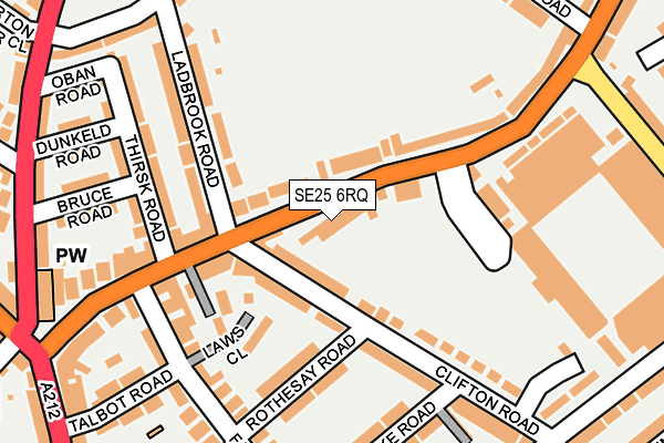 SE25 6RQ map - OS OpenMap – Local (Ordnance Survey)