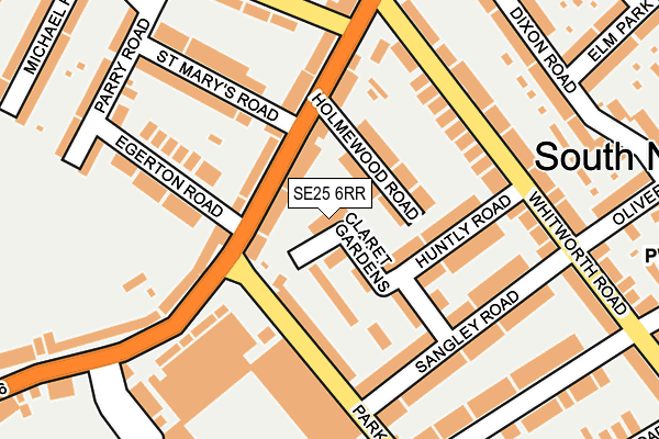 SE25 6RR map - OS OpenMap – Local (Ordnance Survey)