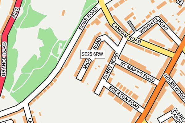 SE25 6RW map - OS OpenMap – Local (Ordnance Survey)