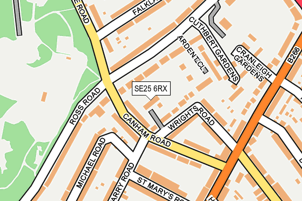 SE25 6RX map - OS OpenMap – Local (Ordnance Survey)