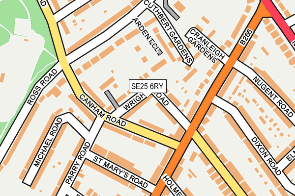 SE25 6RY map - OS OpenMap – Local (Ordnance Survey)