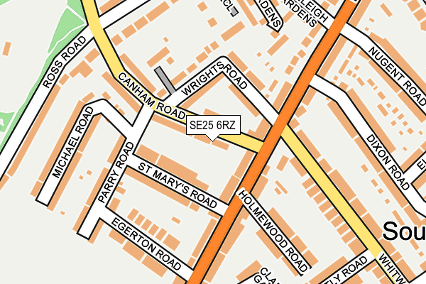 SE25 6RZ map - OS OpenMap – Local (Ordnance Survey)