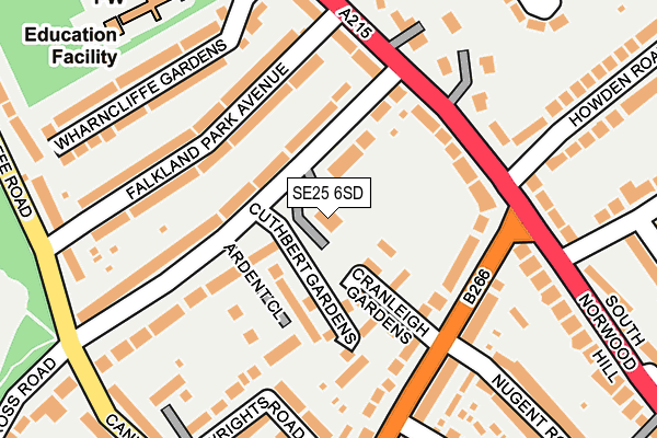 SE25 6SD map - OS OpenMap – Local (Ordnance Survey)