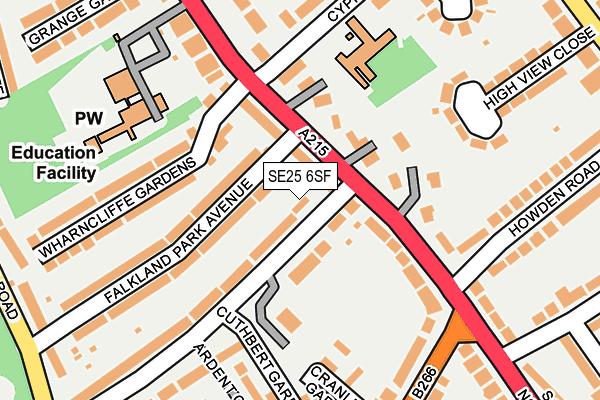 SE25 6SF map - OS OpenMap – Local (Ordnance Survey)