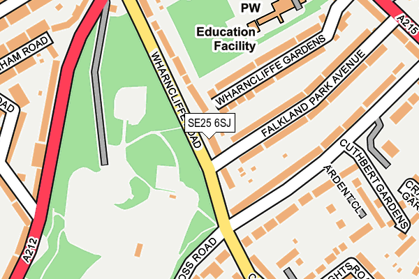 SE25 6SJ map - OS OpenMap – Local (Ordnance Survey)