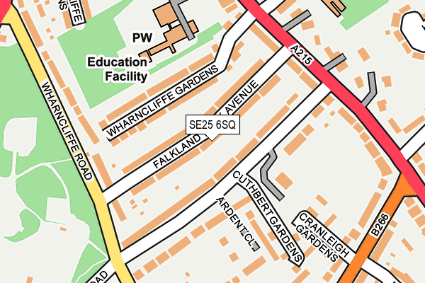 SE25 6SQ map - OS OpenMap – Local (Ordnance Survey)