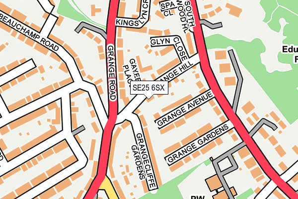 SE25 6SX map - OS OpenMap – Local (Ordnance Survey)