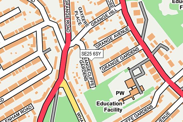 SE25 6SY map - OS OpenMap – Local (Ordnance Survey)