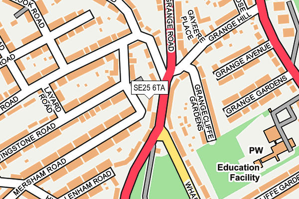 SE25 6TA map - OS OpenMap – Local (Ordnance Survey)