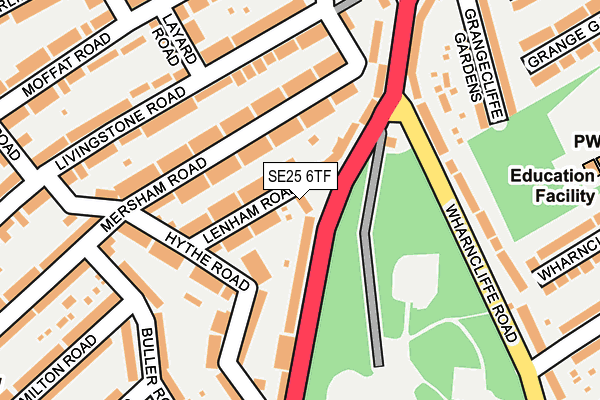 SE25 6TF map - OS OpenMap – Local (Ordnance Survey)