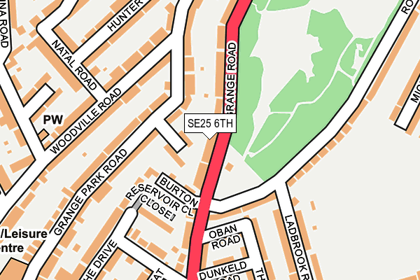 SE25 6TH map - OS OpenMap – Local (Ordnance Survey)