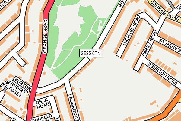 SE25 6TN map - OS OpenMap – Local (Ordnance Survey)