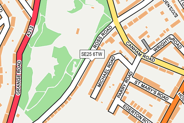 SE25 6TW map - OS OpenMap – Local (Ordnance Survey)