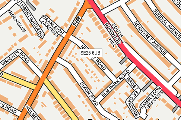 SE25 6UB map - OS OpenMap – Local (Ordnance Survey)
