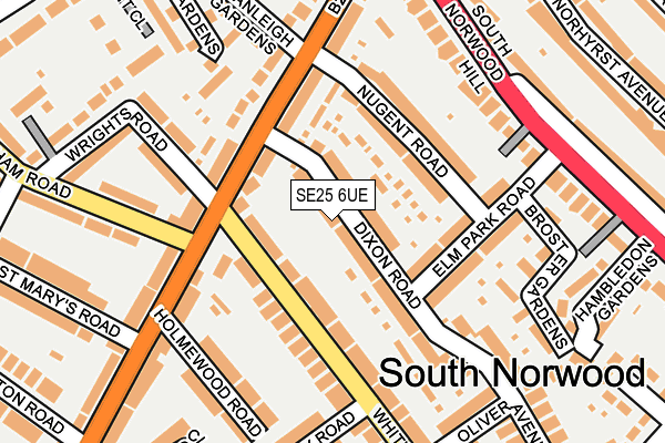 SE25 6UE map - OS OpenMap – Local (Ordnance Survey)