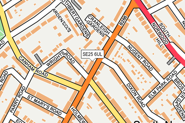 SE25 6UL map - OS OpenMap – Local (Ordnance Survey)