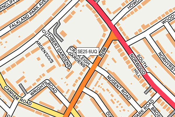 SE25 6UQ map - OS OpenMap – Local (Ordnance Survey)