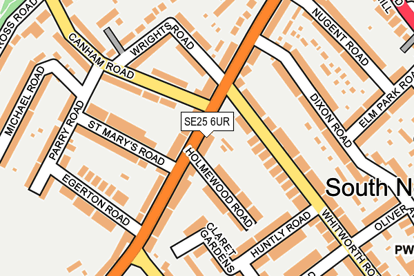 SE25 6UR map - OS OpenMap – Local (Ordnance Survey)
