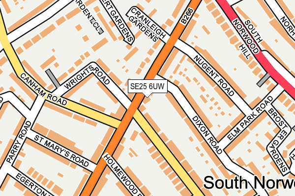 SE25 6UW map - OS OpenMap – Local (Ordnance Survey)