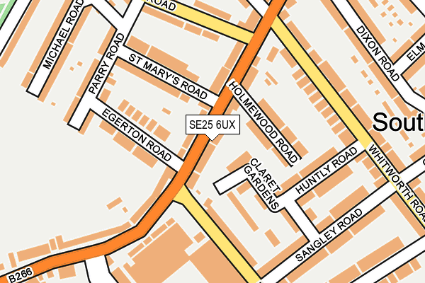 SE25 6UX map - OS OpenMap – Local (Ordnance Survey)