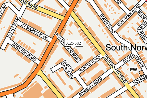 SE25 6UZ map - OS OpenMap – Local (Ordnance Survey)