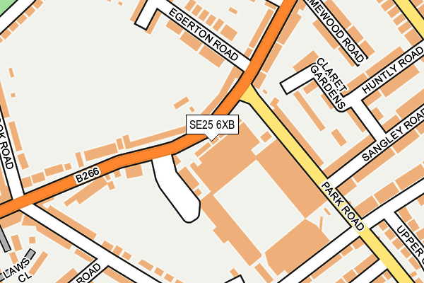 SE25 6XB map - OS OpenMap – Local (Ordnance Survey)
