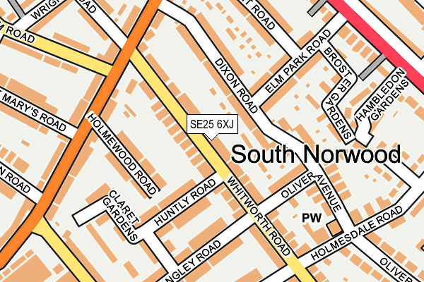 SE25 6XJ map - OS OpenMap – Local (Ordnance Survey)